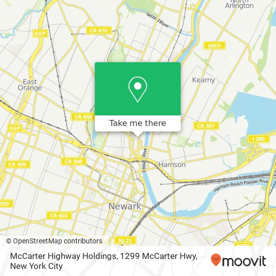 McCarter Highway Holdings, 1299 McCarter Hwy map