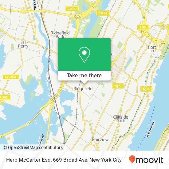Mapa de Herb McCarter Esq, 669 Broad Ave