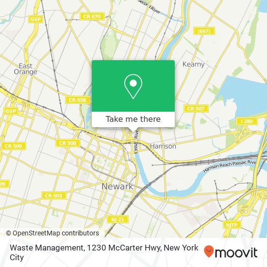 Mapa de Waste Management, 1230 McCarter Hwy