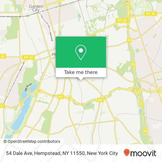 Mapa de 54 Dale Ave, Hempstead, NY 11550