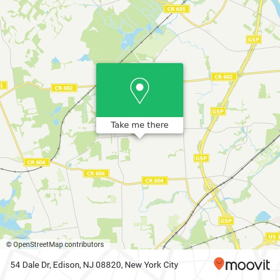 Mapa de 54 Dale Dr, Edison, NJ 08820