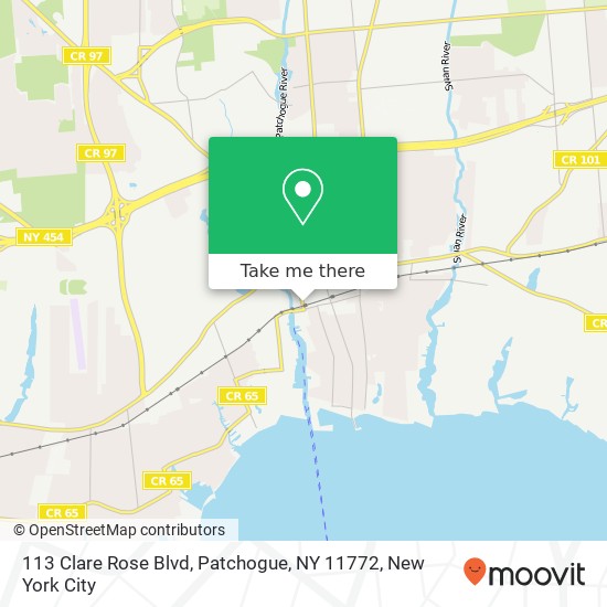 Mapa de 113 Clare Rose Blvd, Patchogue, NY 11772