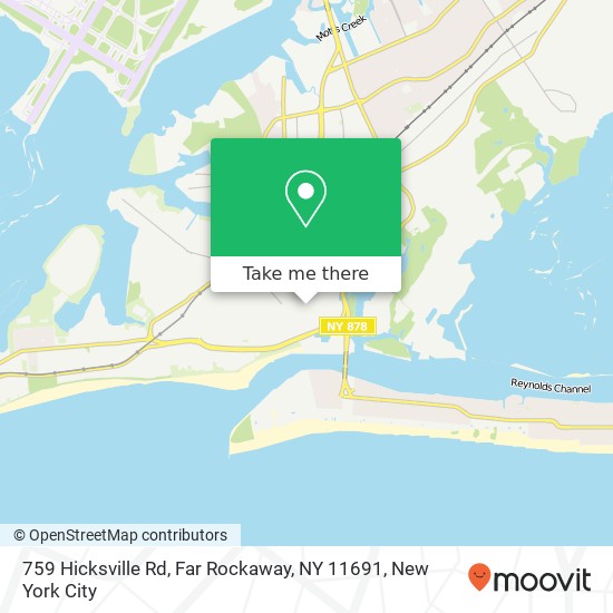 Mapa de 759 Hicksville Rd, Far Rockaway, NY 11691