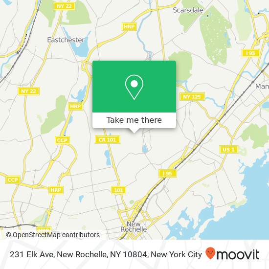 Mapa de 231 Elk Ave, New Rochelle, NY 10804