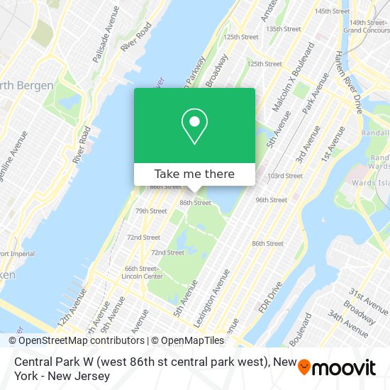 Mapa de Central Park W (west 86th st central park west)