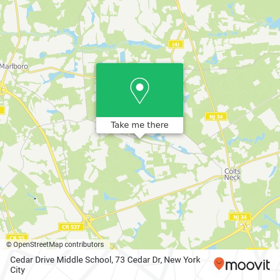 Mapa de Cedar Drive Middle School, 73 Cedar Dr