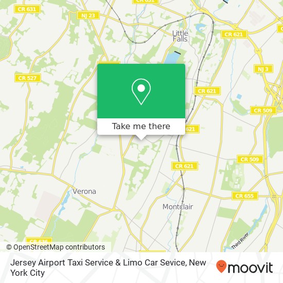 Jersey Airport Taxi Service & Limo Car Sevice map
