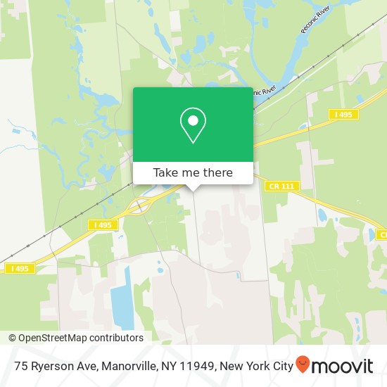 Mapa de 75 Ryerson Ave, Manorville, NY 11949