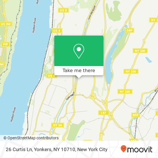 Mapa de 26 Curtis Ln, Yonkers, NY 10710