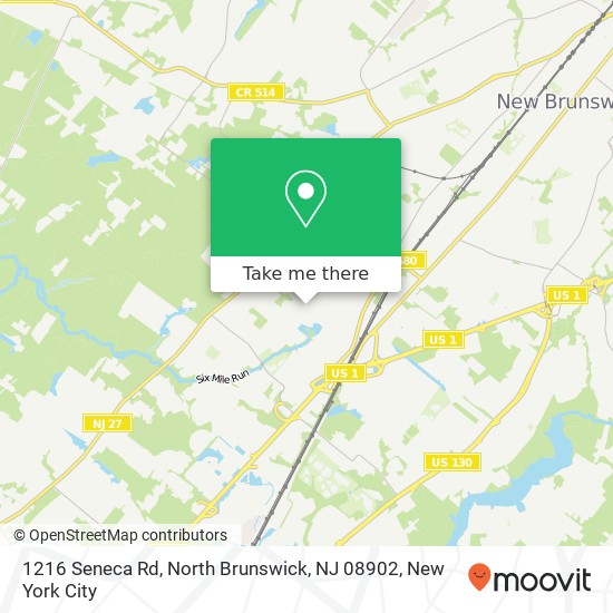 Mapa de 1216 Seneca Rd, North Brunswick, NJ 08902