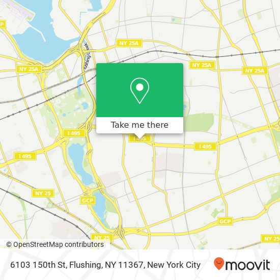 Mapa de 6103 150th St, Flushing, NY 11367