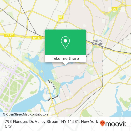 Mapa de 793 Flanders Dr, Valley Stream, NY 11581