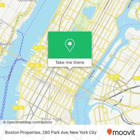 Boston Properties, 280 Park Ave map