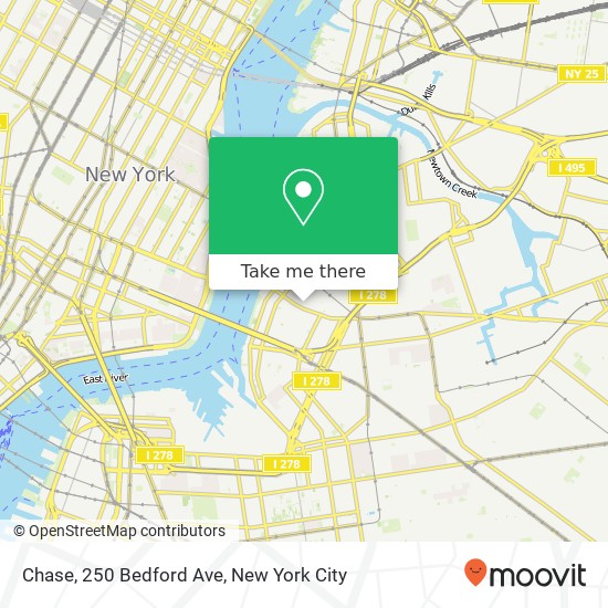 Chase, 250 Bedford Ave map