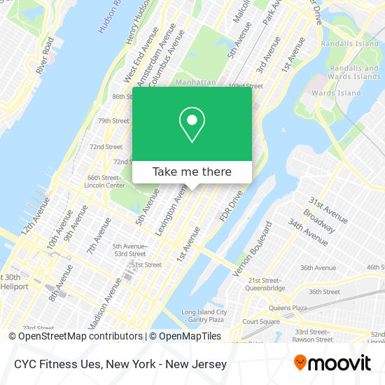 CYC Fitness Ues map