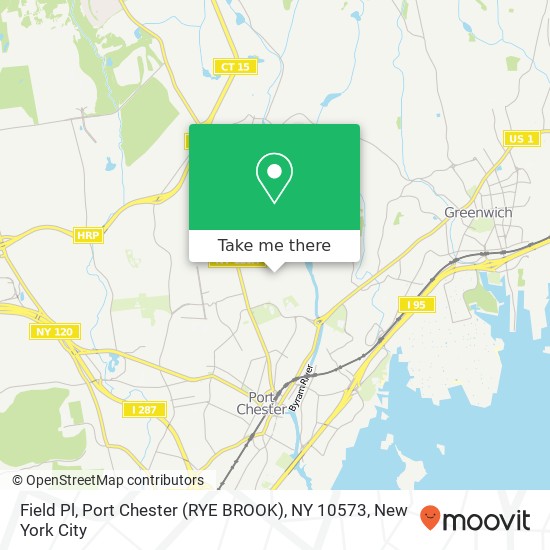 Mapa de Field Pl, Port Chester (RYE BROOK), NY 10573