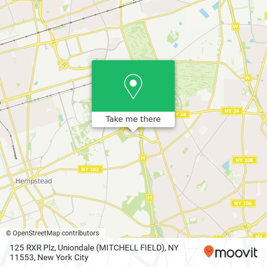 Mapa de 125 RXR Plz, Uniondale (MITCHELL FIELD), NY 11553