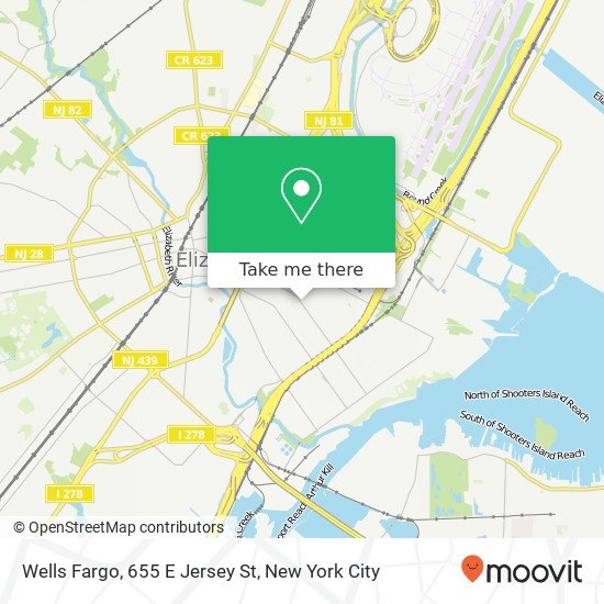 Mapa de Wells Fargo, 655 E Jersey St