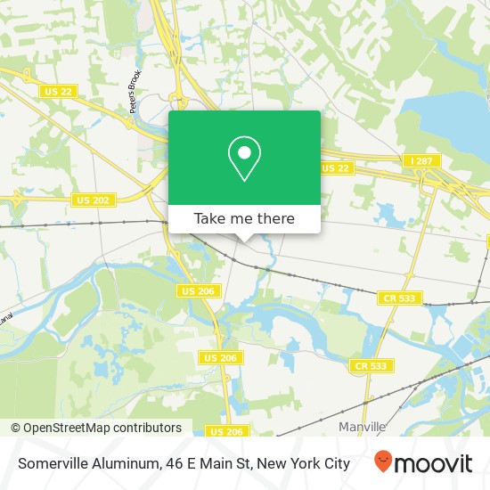 Mapa de Somerville Aluminum, 46 E Main St