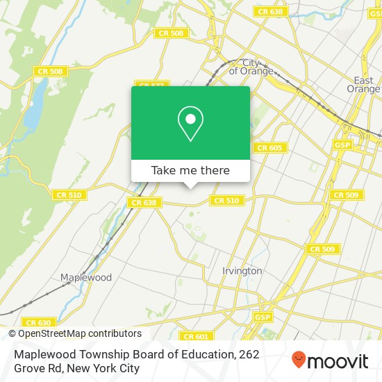 Mapa de Maplewood Township Board of Education, 262 Grove Rd