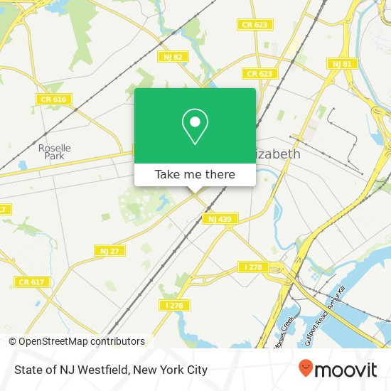 State of NJ Westfield map