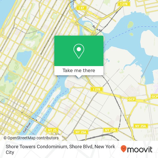Mapa de Shore Towers Condominium, Shore Blvd