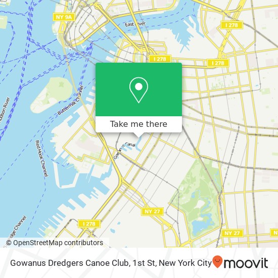Gowanus Dredgers Canoe Club, 1st St map