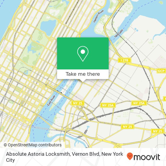 Absolute Astoria Locksmith, Vernon Blvd map