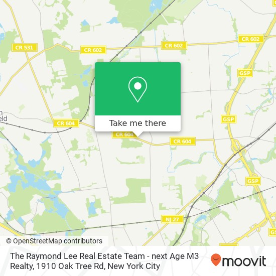 The Raymond Lee Real Estate Team - next Age M3 Realty, 1910 Oak Tree Rd map
