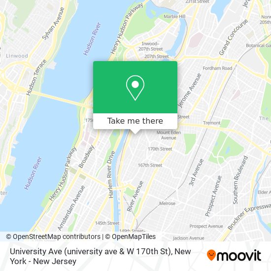 University Ave (university ave & W 170th St) map