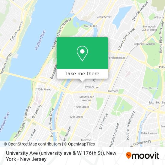 Mapa de University Ave (university ave & W 176th St)