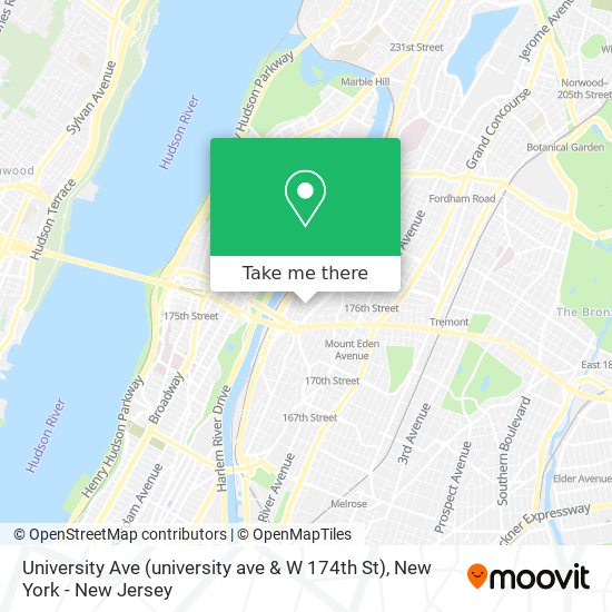 University Ave (university ave & W 174th St) map