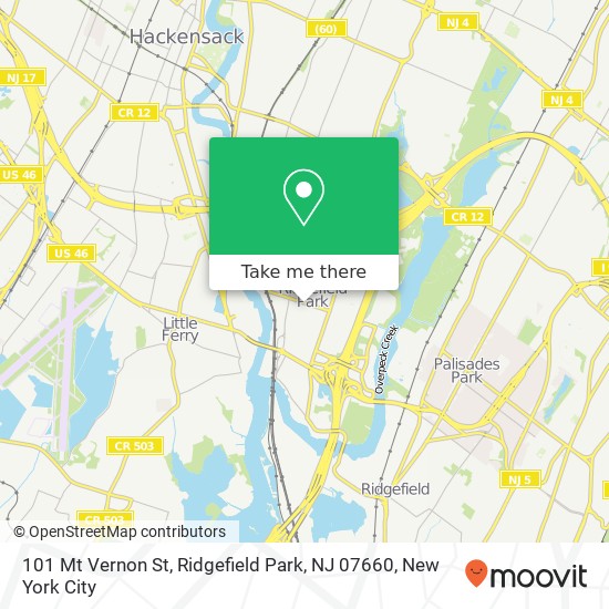 Mapa de 101 Mt Vernon St, Ridgefield Park, NJ 07660