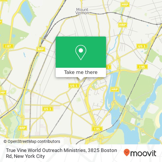 Mapa de True Vine World Outreach Ministries, 3825 Boston Rd