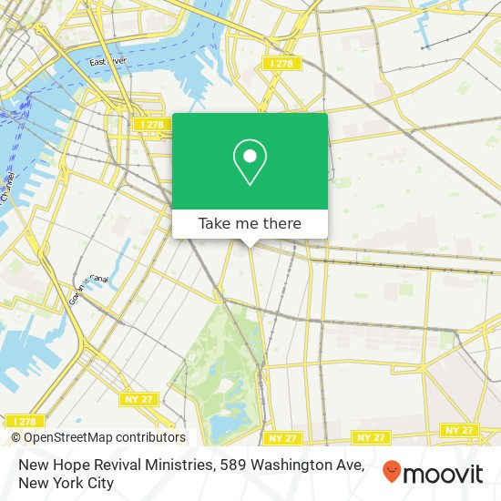 Mapa de New Hope Revival Ministries, 589 Washington Ave