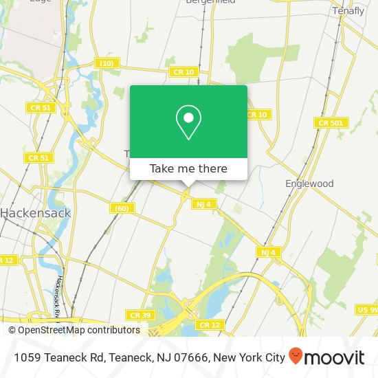 Mapa de 1059 Teaneck Rd, Teaneck, NJ 07666