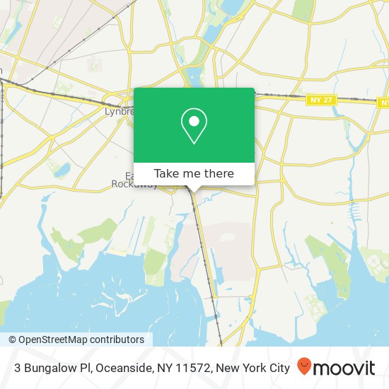 Mapa de 3 Bungalow Pl, Oceanside, NY 11572