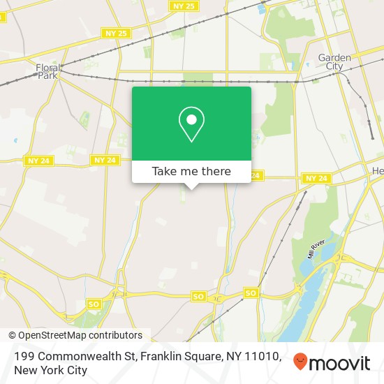 Mapa de 199 Commonwealth St, Franklin Square, NY 11010