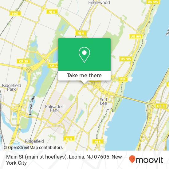 Mapa de Main St (main st hoefleys), Leonia, NJ 07605