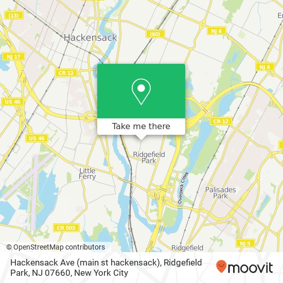 Hackensack Ave (main st hackensack), Ridgefield Park, NJ 07660 map