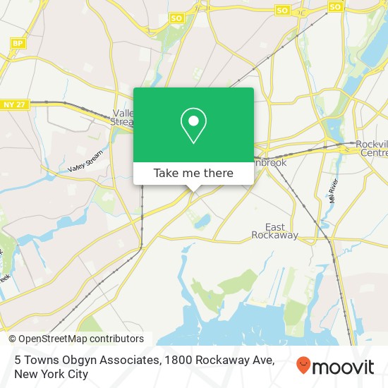 5 Towns Obgyn Associates, 1800 Rockaway Ave map