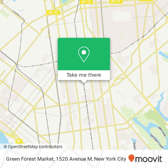 Mapa de Green Forest Market, 1520 Avenue M