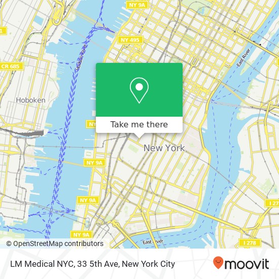 Mapa de LM Medical NYC, 33 5th Ave