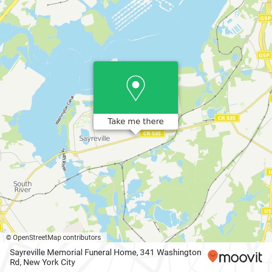 Sayreville Memorial Funeral Home, 341 Washington Rd map