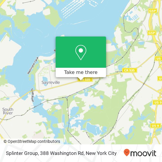 Splinter Group, 388 Washington Rd map