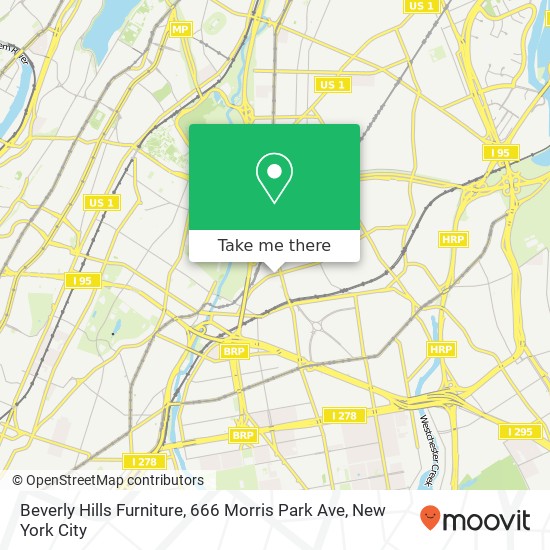 Mapa de Beverly Hills Furniture, 666 Morris Park Ave