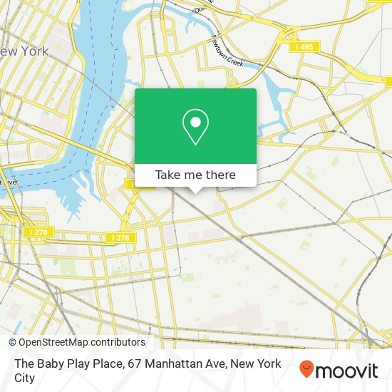 Mapa de The Baby Play Place, 67 Manhattan Ave