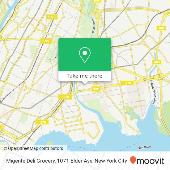 Mapa de Migente Deli Grocery, 1071 Elder Ave