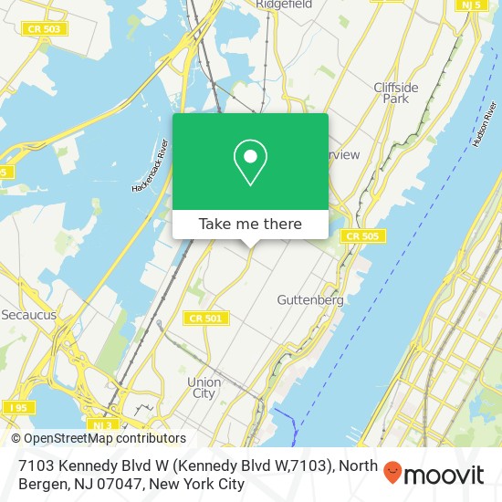 Mapa de 7103 Kennedy Blvd W (Kennedy Blvd W,7103), North Bergen, NJ 07047
