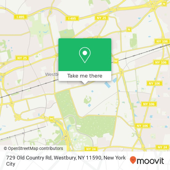 Mapa de 729 Old Country Rd, Westbury, NY 11590